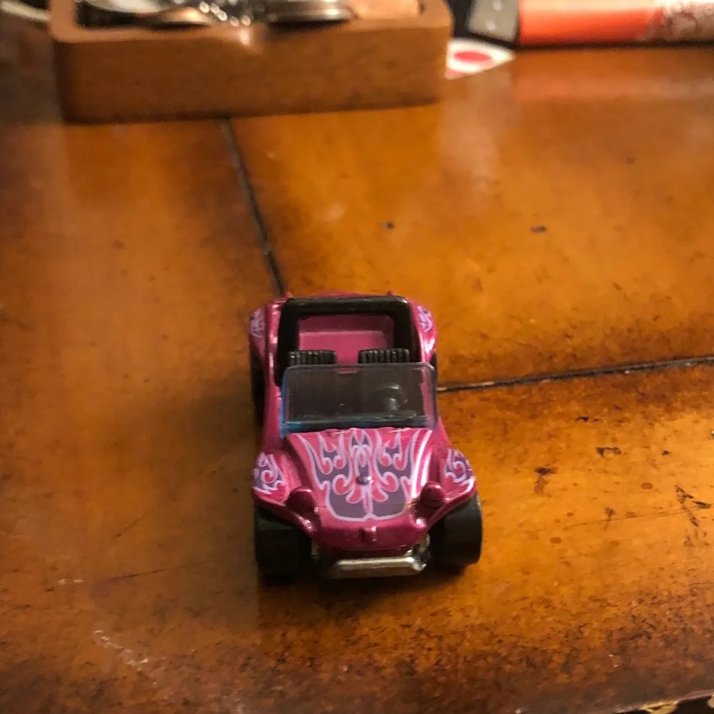 Pink Toy Dune Buggy with Graphic Flames